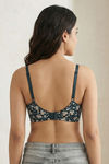 Zivame Padded Non Wired Medium Coverage Tshirt Bra - Forest Green Floral — thumbnail 3